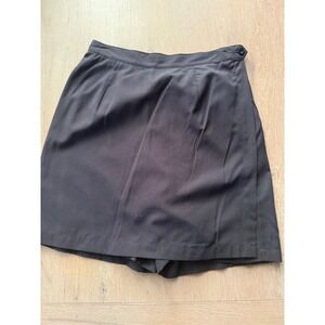 Charter Club Black Wrap Front Skort Shorts Skirt Size 4 Solid